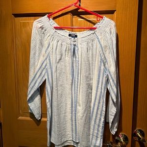 Chaps off shoulder boho style top size L 🍎